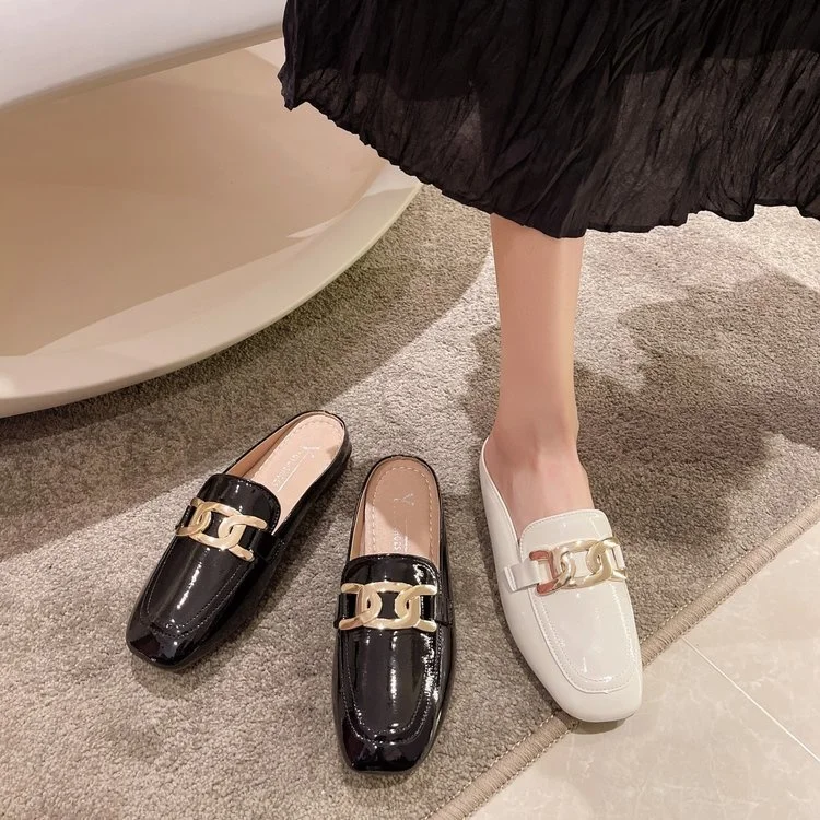 

Тапки женские с цепочкой, плоская нескользящая подошва, модные туфли Muller в стиле ретро, лето 2023