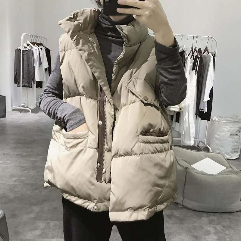 Женские жилеты зимние Безрукавки на пуговицах с несколькими карманами теплые