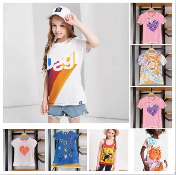 

Spanish Desigual Boys' and girls' T-shirts cartoon printed cute summer children's jacket fabric breathable 2022 new