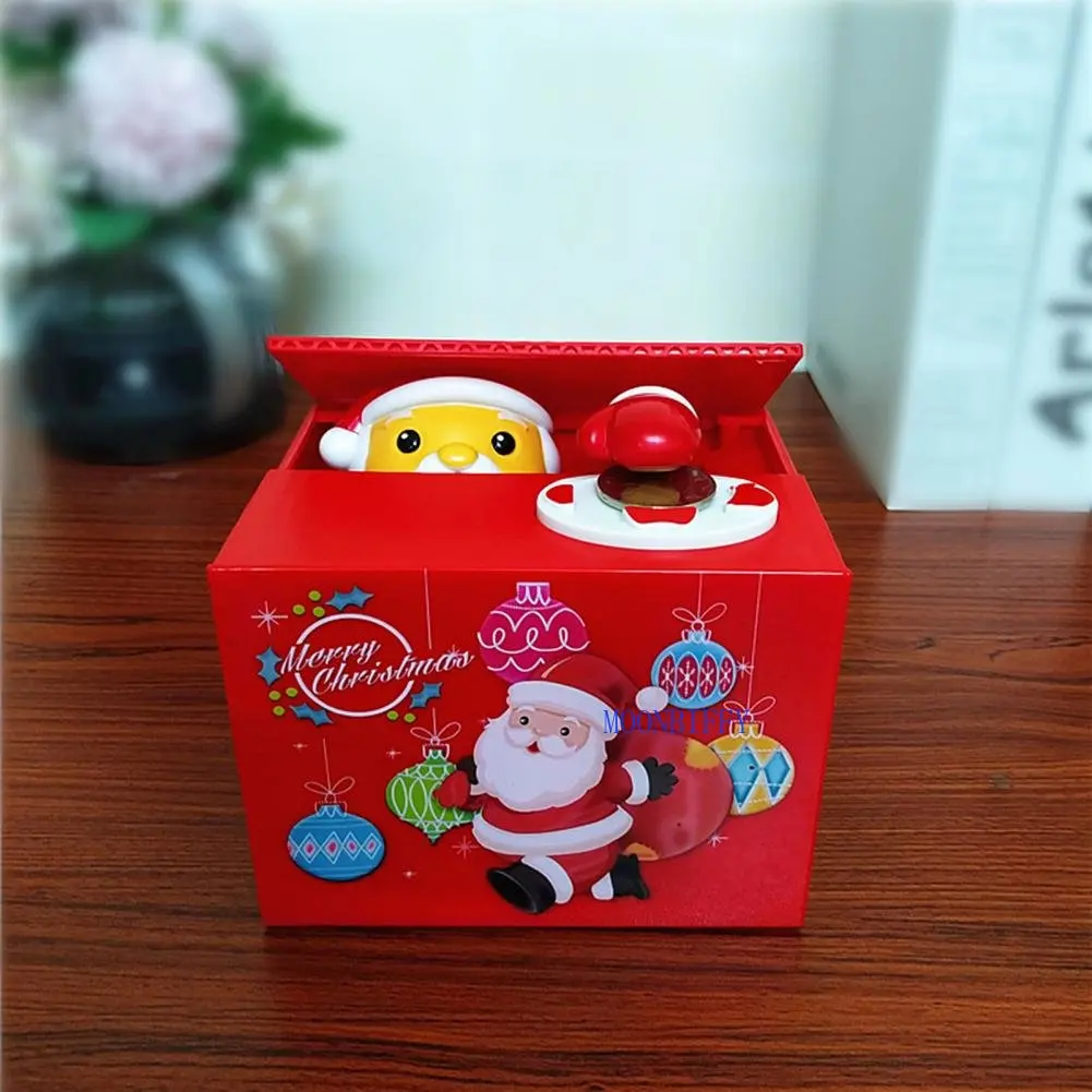 

Party Toy Electric Music Santa Claus Bank Bank Stealing Coins Saving Box Coin Bank Money Saving Christmas/Birthday Gift for Kids