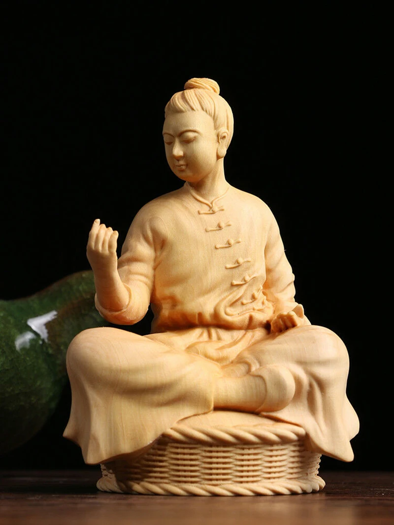 TJ159ca — Резная фигурка резьбы по самшиту: Монах заспокаивающего человека