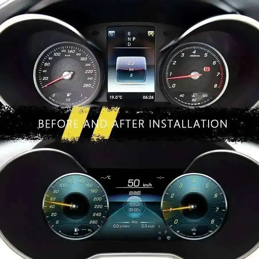 Фото Панель приборов с цифровым дисплеем и спидометром для Mercedes Benz C-Class W205 GLC-Class 2015-2018, виртуальная приборная панель №5