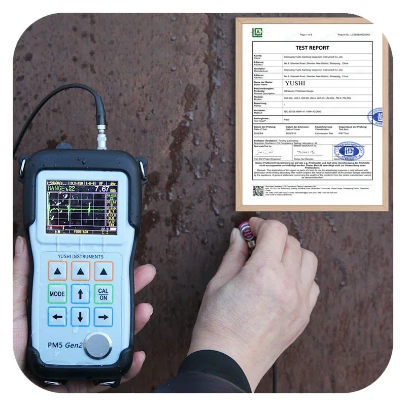 Промышленный NDT UTG IP67 Водонепроницаемый YUSHI PM5 Gen2 высокоточный Ультразвуковой