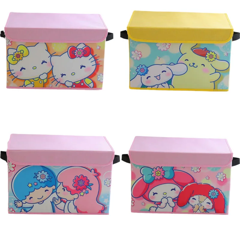 

Sanrios My Melody Littletwinstars Cinnamoroll Xo Anime Kawaii Bedroom Clothes Sundries Sorting Folding Storage Box Kid Gift 38cm