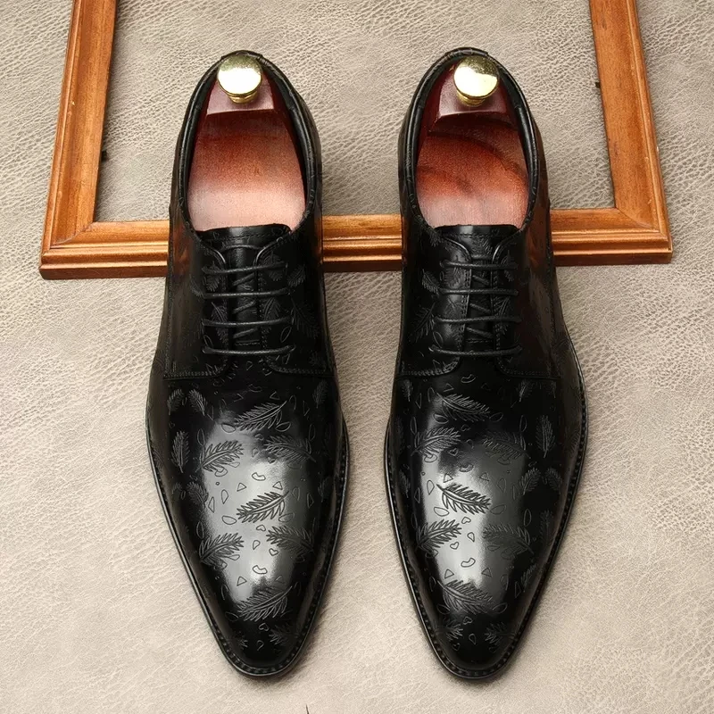 

Luxury Men Oxford Shoes Men Dress Shoes Leather Italian Black Hand-polished Pointed Toe Lace Up Wedding Office Formal Shoes