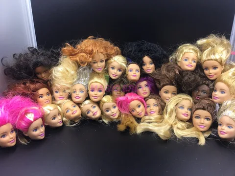 10 шт./комплект, разноцветные кукольные головки для девочек