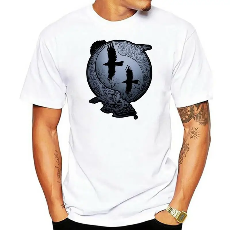 

Fashion Printed men's T-Shirt Summer Vikings TV Series Odin's Raven Ragnar Lodbrok White Summer sportwear casual t-shirt