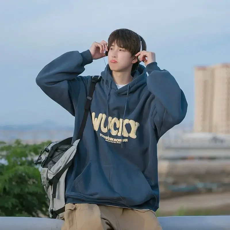 

Флисовые толстовки унисекс, Повседневный пуловер свободного покроя, с принтом пены, корейский стиль, уличная одежда, свитшоты оверсайз, осень