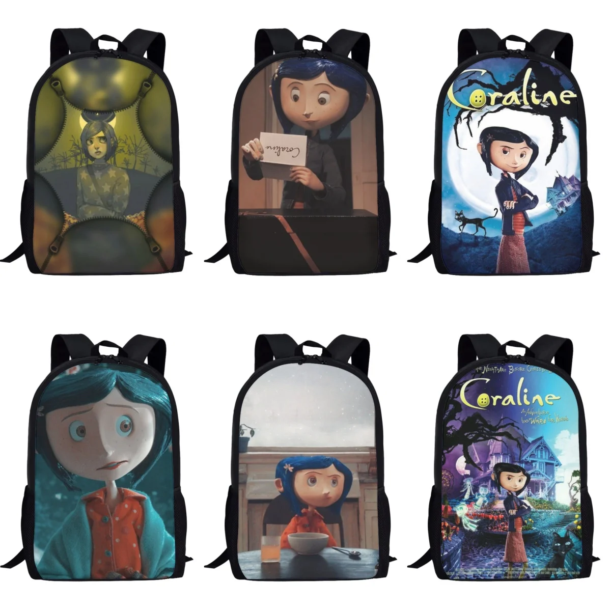 Coraline The Secret Door Anime Schoolbag for Teenager Girls School Bags Casual Backpack Women Rucksack Kids Children Book Bag