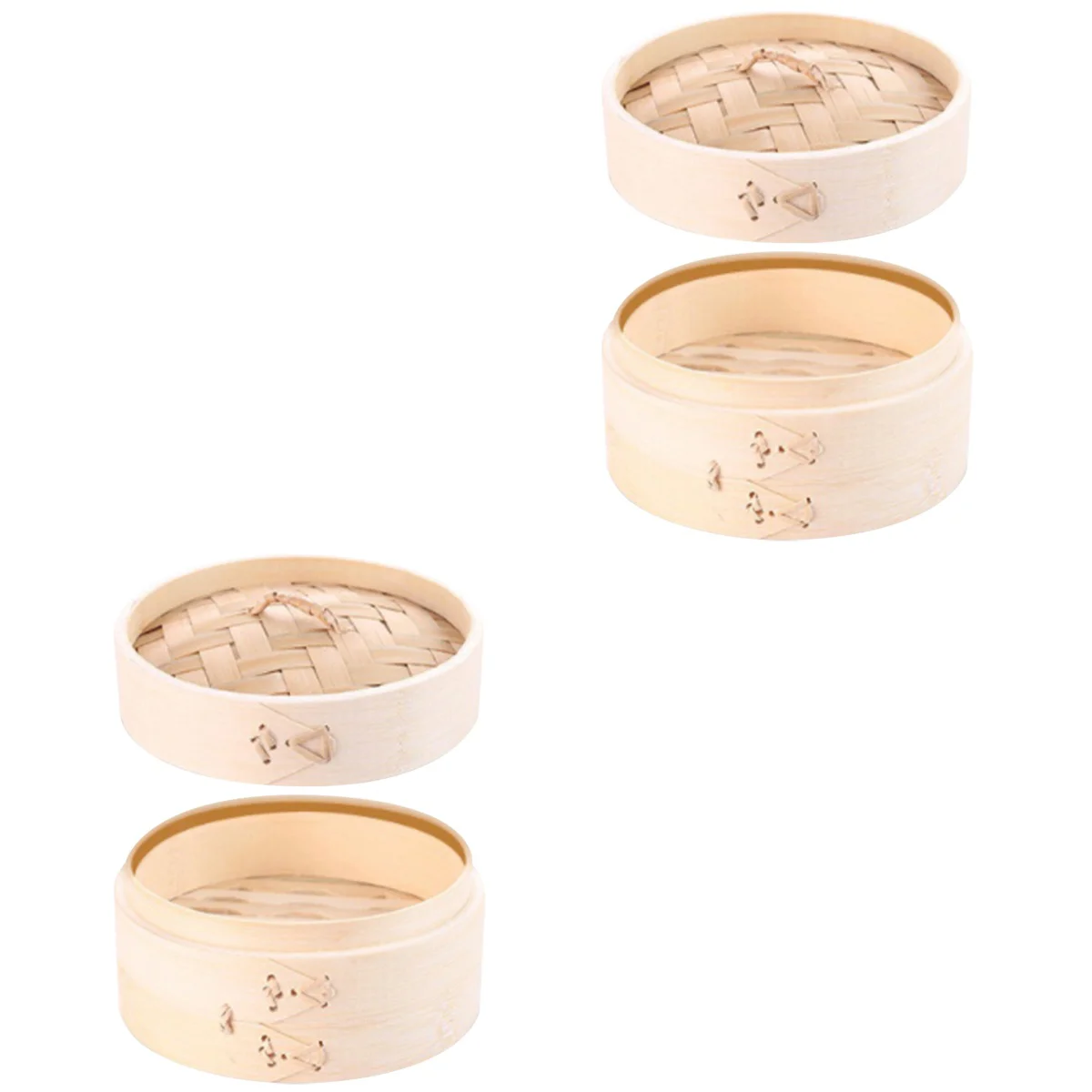 

2 Sets Household Bamboo Steamer Cooking Tool Kitchen Food Steamer with Lid