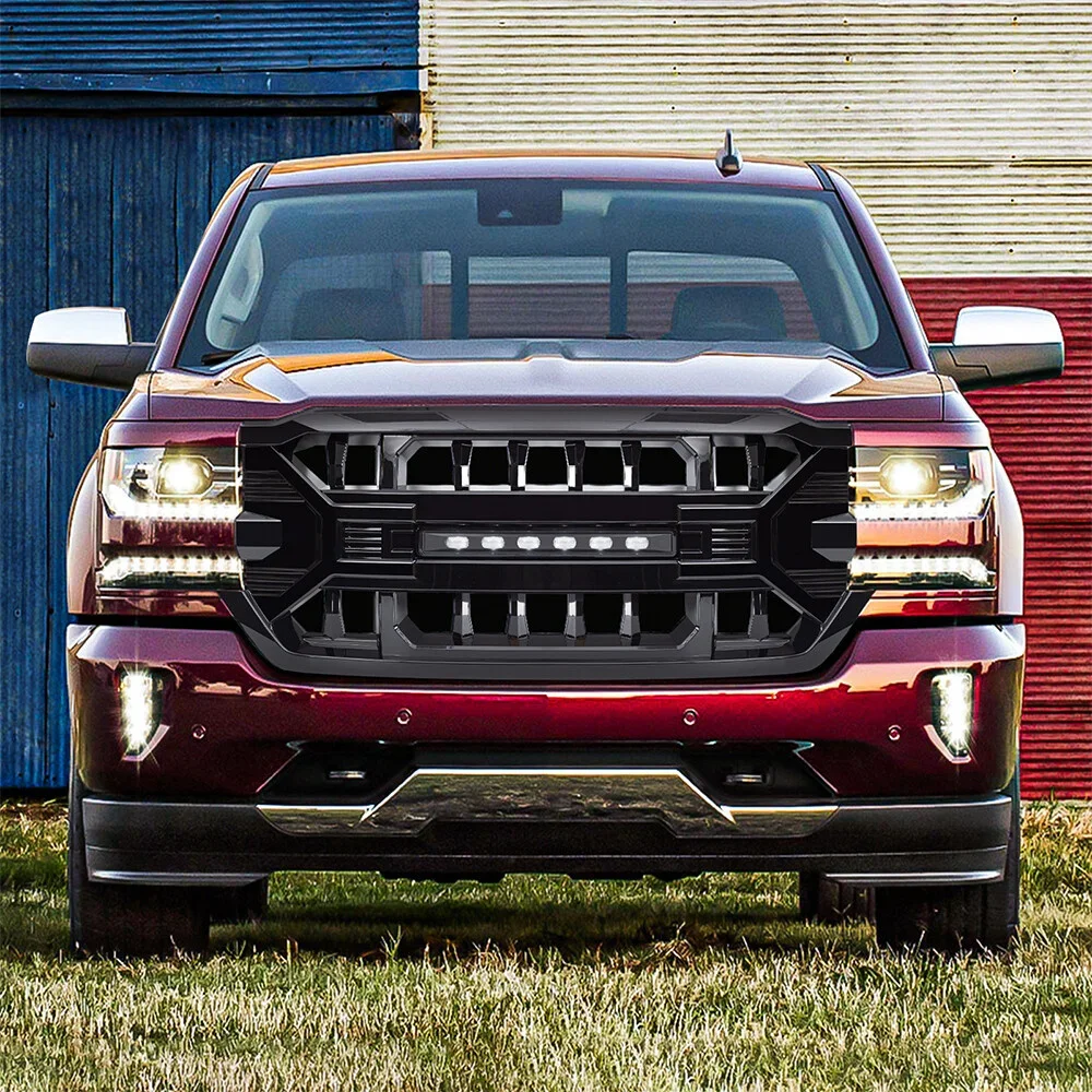 Для Chevrolet Silverado 1500 2016-2018: передняя решетка в стиле Tomahawk, гоночная решетка, сетчатая решетка для бездорожья, аксессуары для замены. (art.: 3920dcf54f340) - 3920dcf54f340