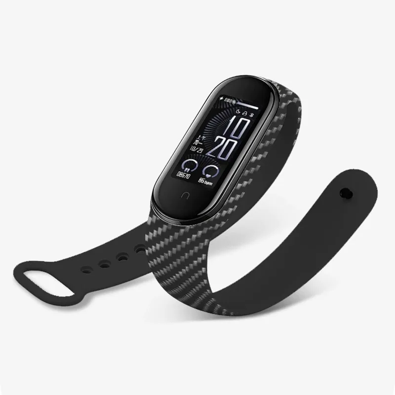 

Ремешок для xiaomi mi band 5 4 6, силиконовый браслет из углеродного волокна mi band 4/6/7/3, сменный Браслет Для Xiaomi mi band 3 4 5 6 7