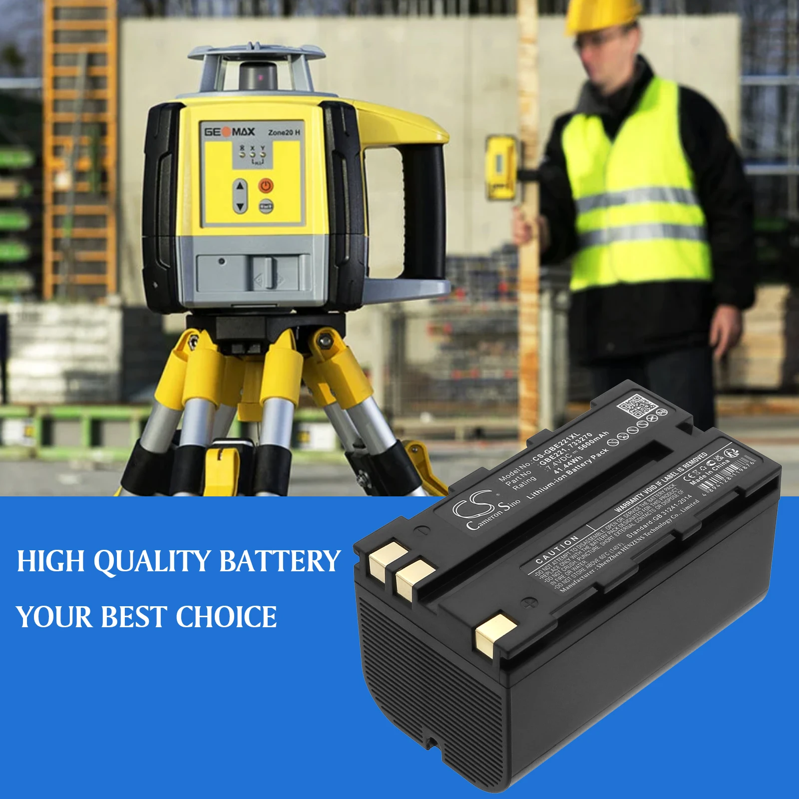 Фото Сменная батарея CS для GeoMax Stonex R6, Zoom 20, Zoom 30, Zoom 35, Zoom 80, ZT80+ PN: ZBA200, ZBA400 5600 мАч / 41.44 Вт·ч №1