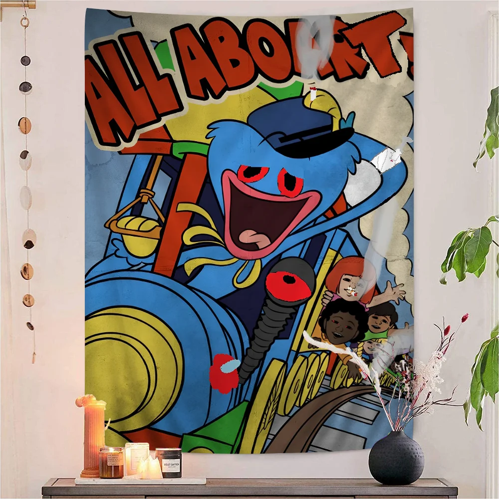 H-Huggys мультфильм W-uggy большой настенный гобелен с принтом висит Таро хиппи