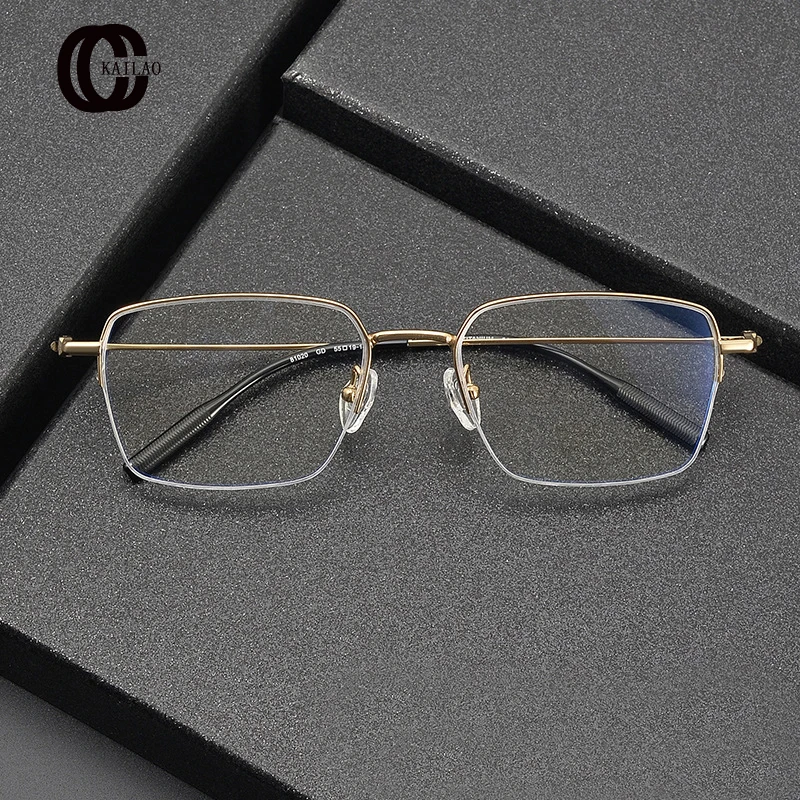 Оправа для очков многоугольная из чистого титана мужчин и женщин модные