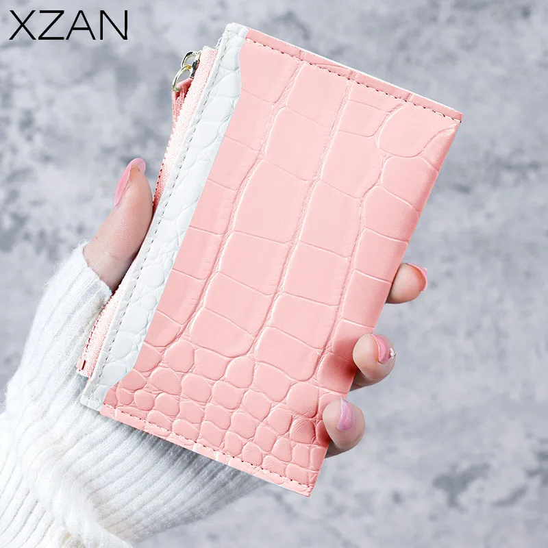 

Crocodile Pattern Cute Purse Luxury Designer Card Holder Trendy Pink Purse Womens Wallet Small Bright Leather Wallet Coin Purse