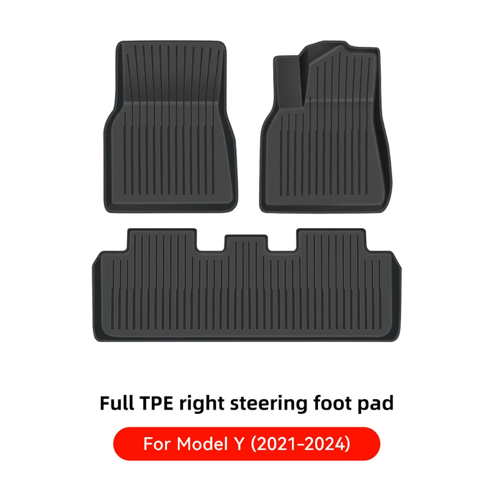

YZ для Tesla Floor Mat Model Y 2021-2025 Model 3 Highland Автомобильный коврик для багажника Коврик для багажа TPE водонепроницаемый противоскользящий комплект напольного коврика