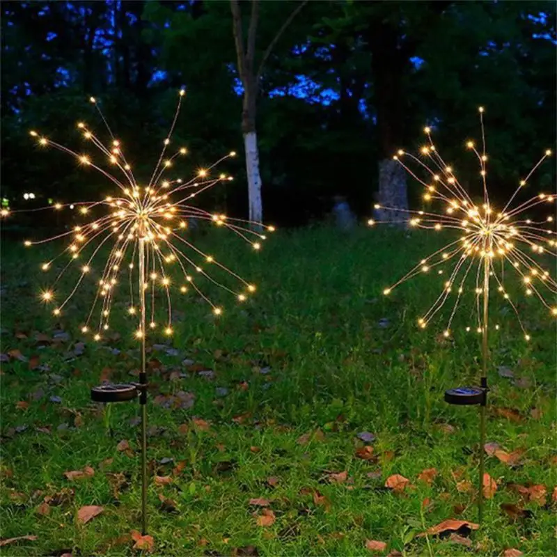 

Solar Fireworks Lamp 90/120/150 LED Firework Light Grass Globe Dandelion For Garden Lawn Landscape Holiday Christmas Lights