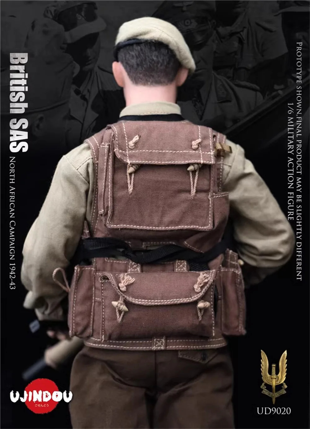 

1/6 UJINDOU UD9020 WWII The British Soldier North African Campaign 1942-1943 Hang Chest Vest Bags Shirt 12" Doll Scene Component