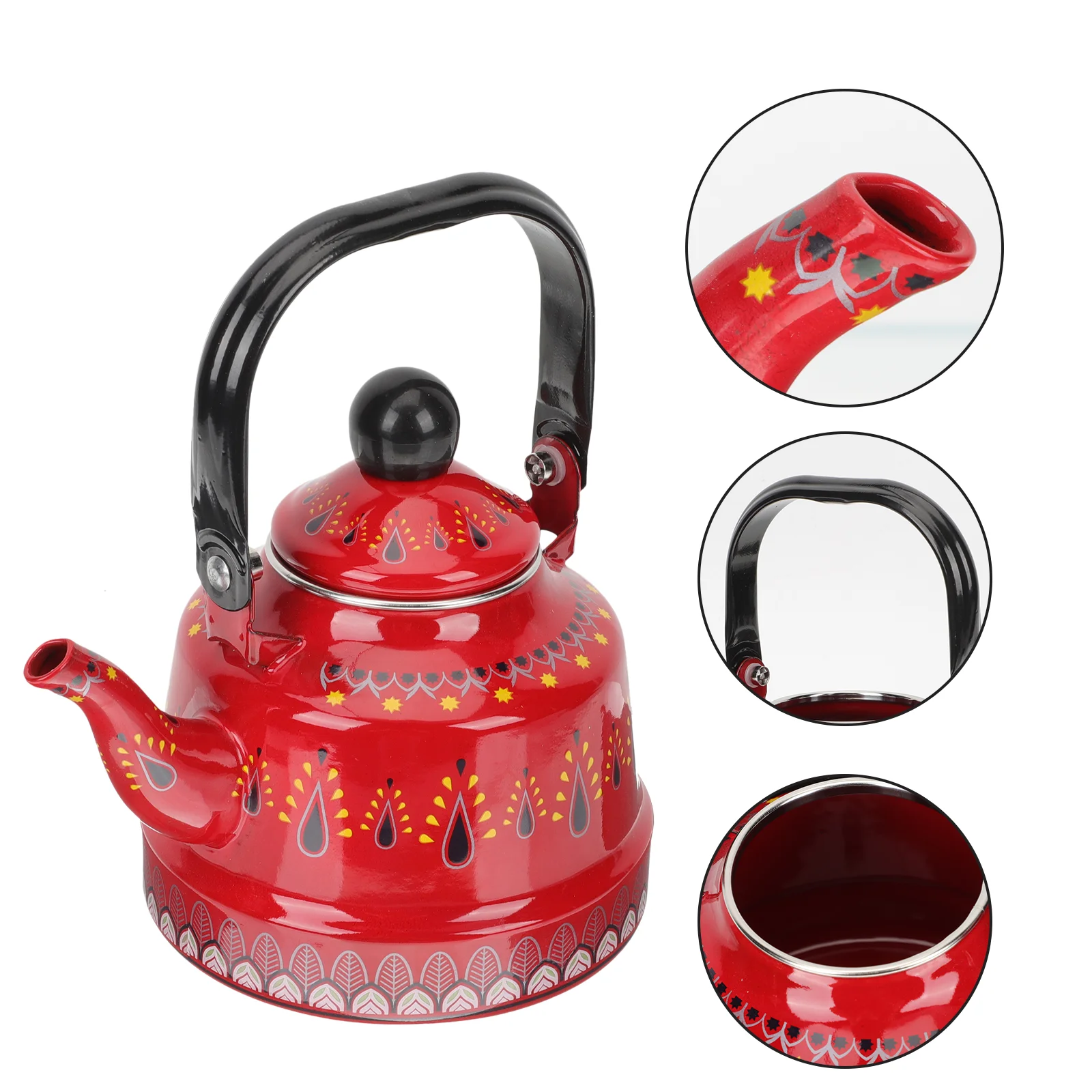 

Kettle Tea Teapot Water Pot Stovetop Enamel Office The Stove Coffeemerchandise Whistling Teakettle Ceramic Camping Boiling