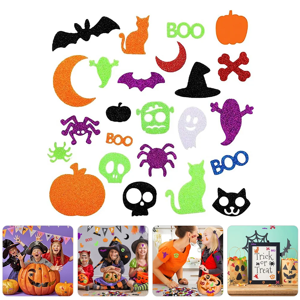 100 шт. блестящие пенопластовые наклейки для Хэллоуина пенопласт декор аппликация