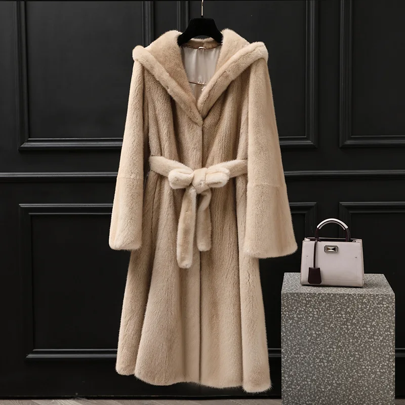 Women real mink coats female mink fur coat genuine long fur coat ladies winter clothes oversize 6xl 5xl 7xl Imitation fur coats