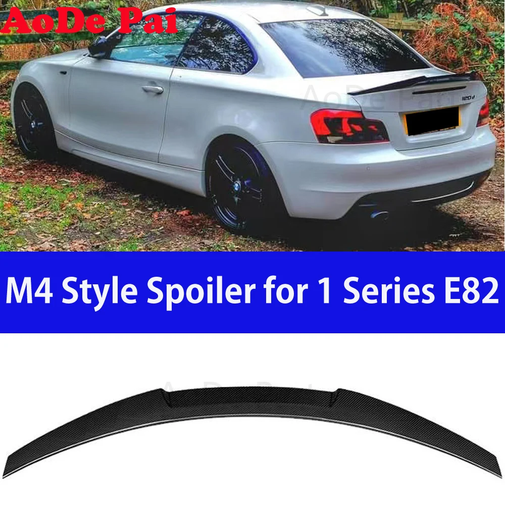 

E82 Spoiler Car Spoiler High Kick M4 Style Real Carbon Fiber Wing Rear Trunk For BMW 1 Series 1M Coupe E82 120d 135i 2007-2013