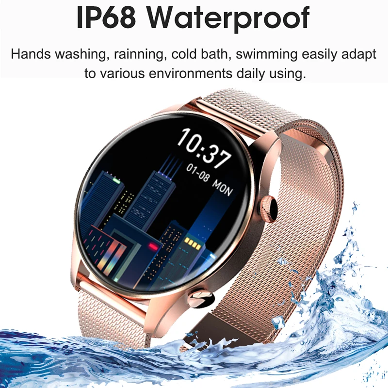 

NEW Women Smartwatch Women DIY Watch Face Dial Call Heart Rate Fitness Men Smart Watch for Samsung Smart Watch Women Men + Box