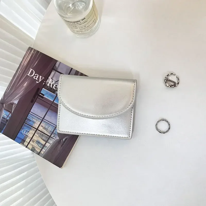 Простой Серебряный Кошелек Для Монет Xgnvpy Студенческий Женский Держатель Карт