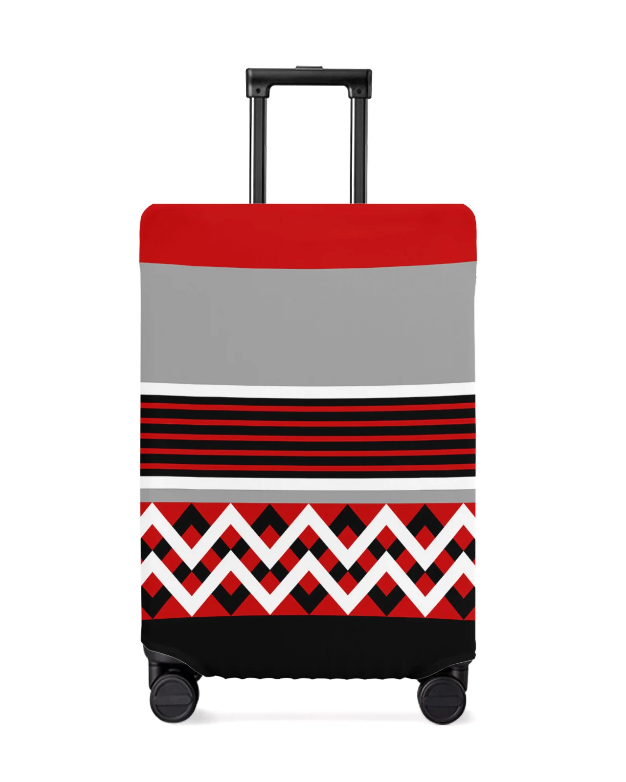 

Red Black Grey Stripes Geometric Travel Luggage Cover Elastic Baggage Cover Suitcase Case Dust Cover Travel Accessories