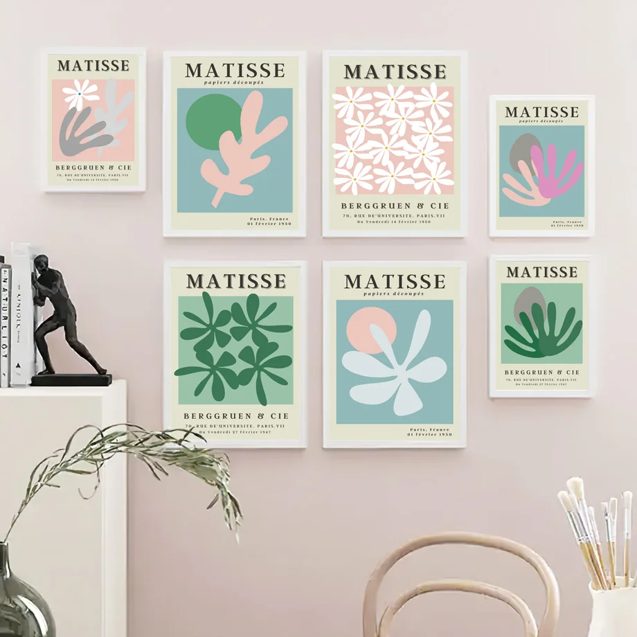 

Matisse Abstract Flower Coral Leaves Vintage Nordic Wall Art Canvas Painting Posters And Prints Pictures For Living Room Decor