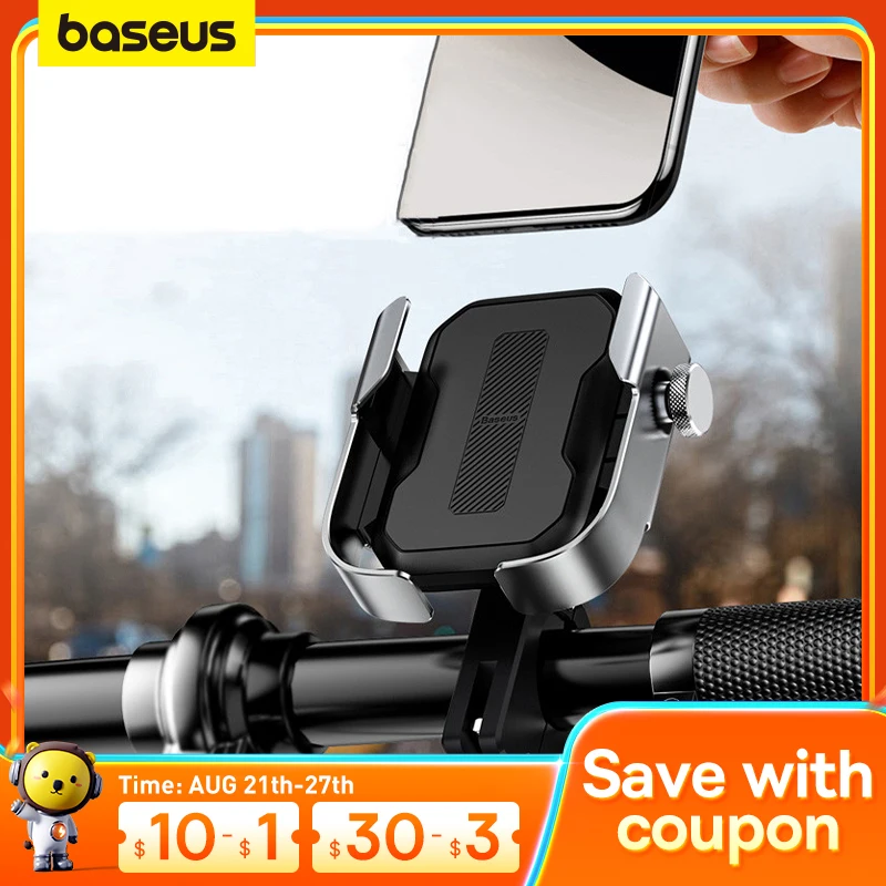 

Baseus Motorcycle Phone Holder Support Moto Bicycle Rear View Mirror Handlebar Stand Mount Scooter Motor Bike Phone Holder