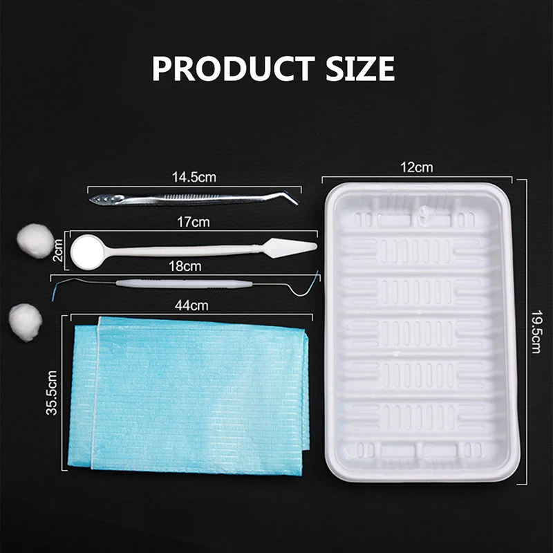 

5/10/20Set Dental Disposable Oral Package Mouth Mirror Tweezer Probe Instrument Box Set Disposable Plastic Dentist Tray