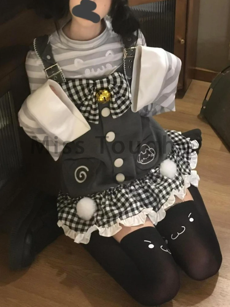 Осень-зима японский сладкий кавайный комплект из двух предметов женские топы в