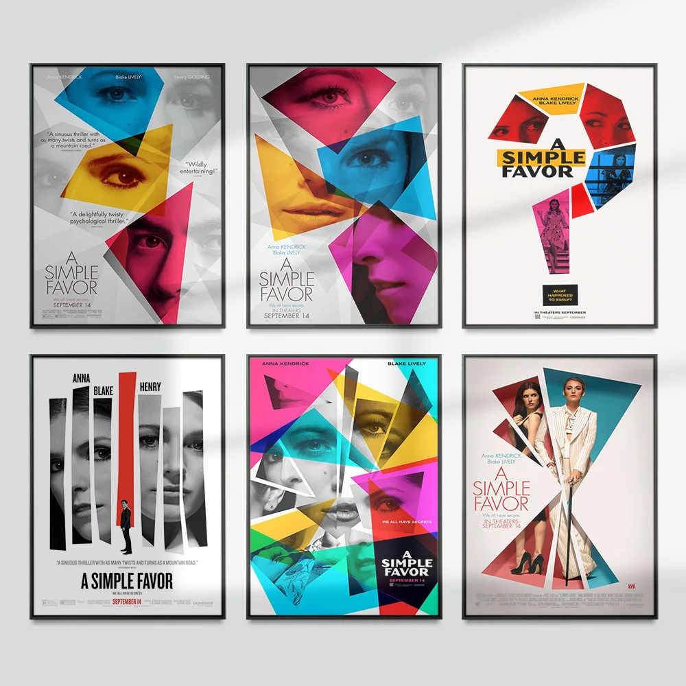 

A Simple Favor Black Comedy Thriller Film Poster Movie Art Print Abstract Canvas Painting Decor Wall Picture