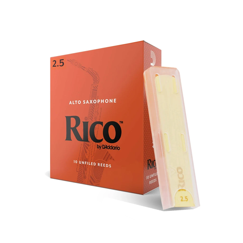 5 Packs RICO Saxophone Reeds D’Addario RICO Reeds Eb Alto Saxphone Strength 2.5 RICO Reeds Orange Box Sax Parts Accessories enlarge