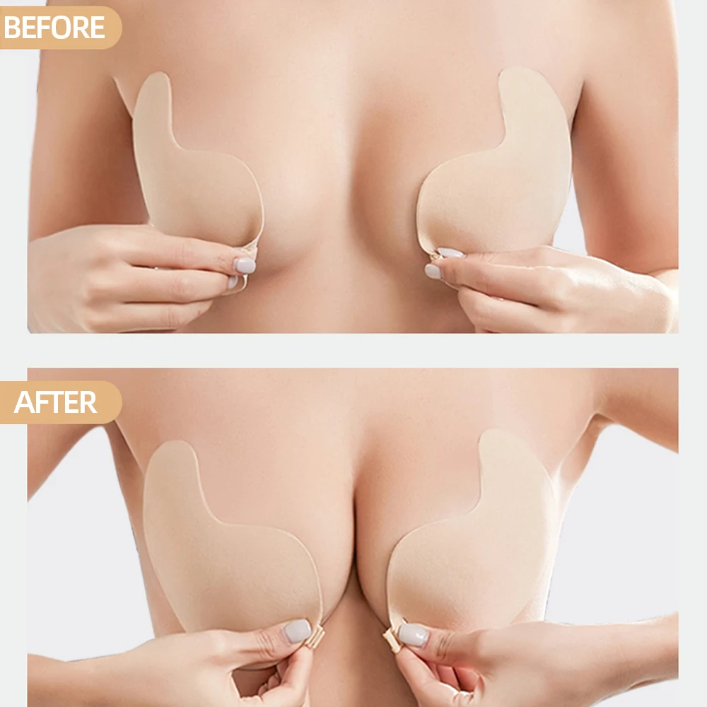 Silicone Chest Stickers Mango  Lift Up Nude Bra Self Adhesive Strapless Breast Petals Invisible Cover Pad Underware