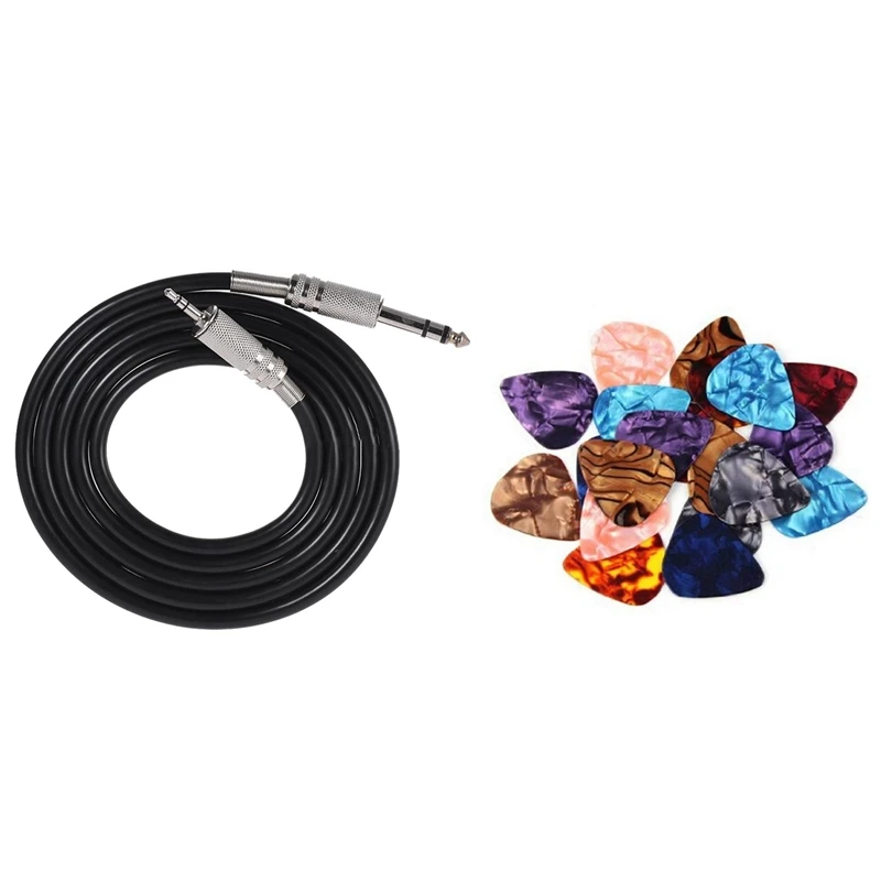 

200 шт., Премиум 0,46 мм, стильные магнитные медиаторы для гитары, бас, 1 шт., 3,5 футов, 1/8 мм, дюйма, штекер-6.