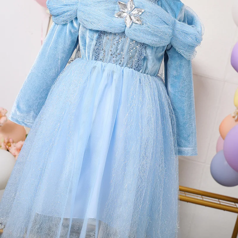 Новинка 2023 платья для девочек детское платье Холодное сердце Эльзы принцессы с