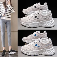 2022 spring new sports thick bottom casual white breathable womens shoes