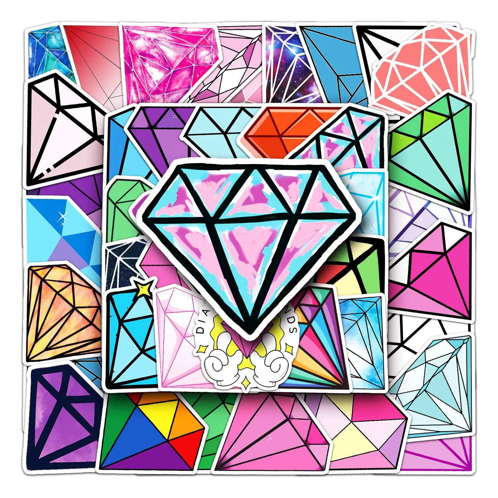 

10/30/50PCS Cartoon Diamond Graffiti Sticker Mobile Phone Tablet Laptop DIY Skateboard Waterproof Decorative Sticker Wholesale