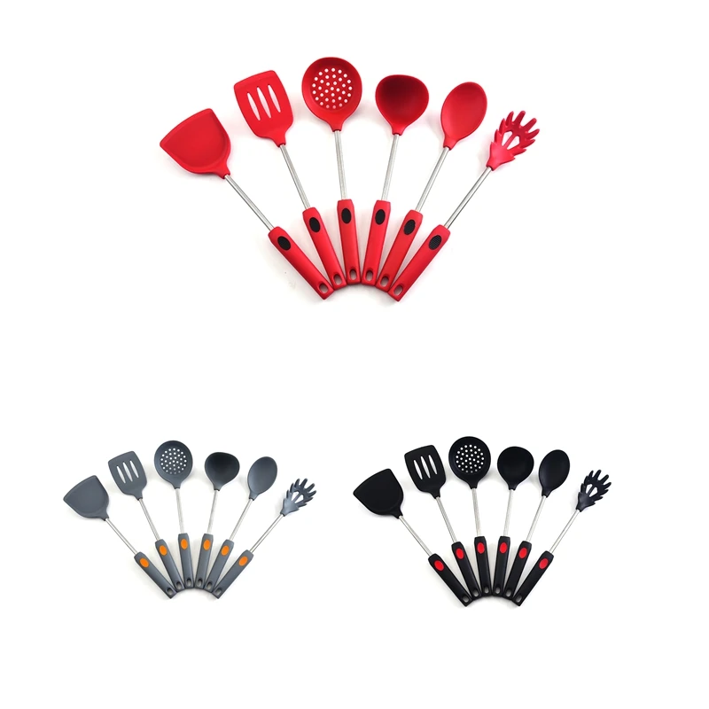 

LBER Silicone Kitchenware Non-Stick Cookware Cooking Tool Spatula Ladle Egg Beaters Shovel Spoon Soup Set