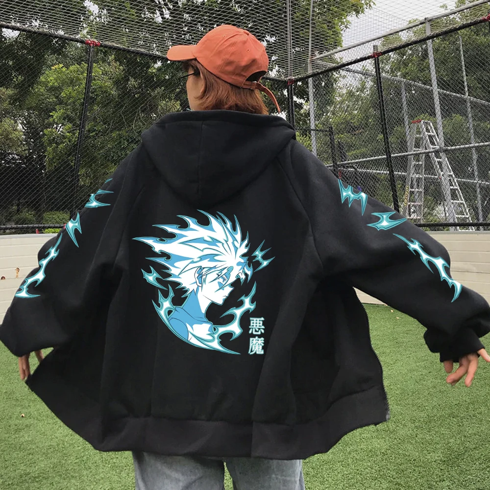 Толстовки с капюшоном Killua Zoldyck Hunter X свитшоты принтом манги уличная одежда на