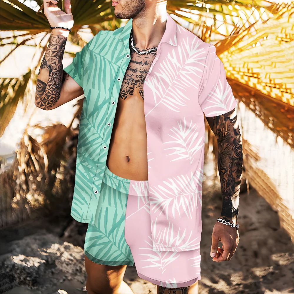 

Men's shirts spring summer 2022 new hot sale 3d printing style comfortable trend shredded ice languid high quality Hawaiian shir