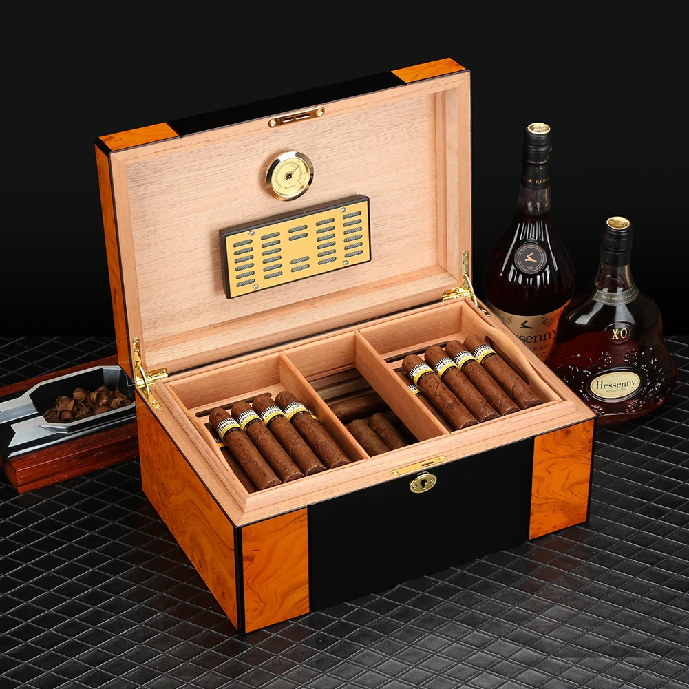 Хьюмидор для сигар COHIBA Box Глянцевая фотография искусственная кожа подходит 80-100 |