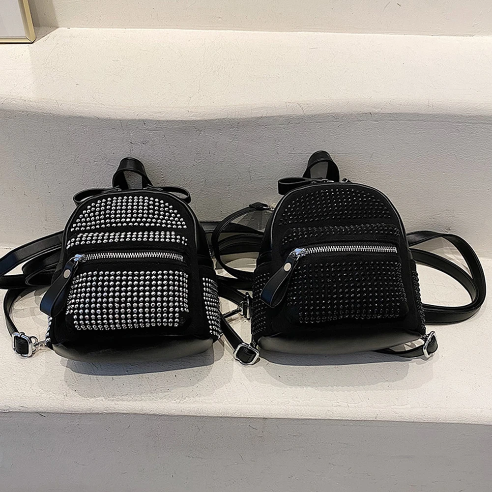 

Маленький Стразы рюкзак для женщин модная сумка через плечо с кристаллами для путешествий для женщин для покупок на открытом воздухе для пу...