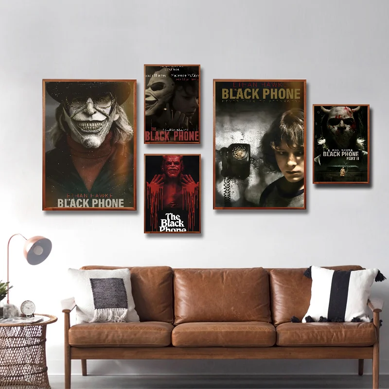 The Black Phone Movie Poster Self-adhesive Art Waterproof Paper Sticker Coffee House Bar Room Wall Decor