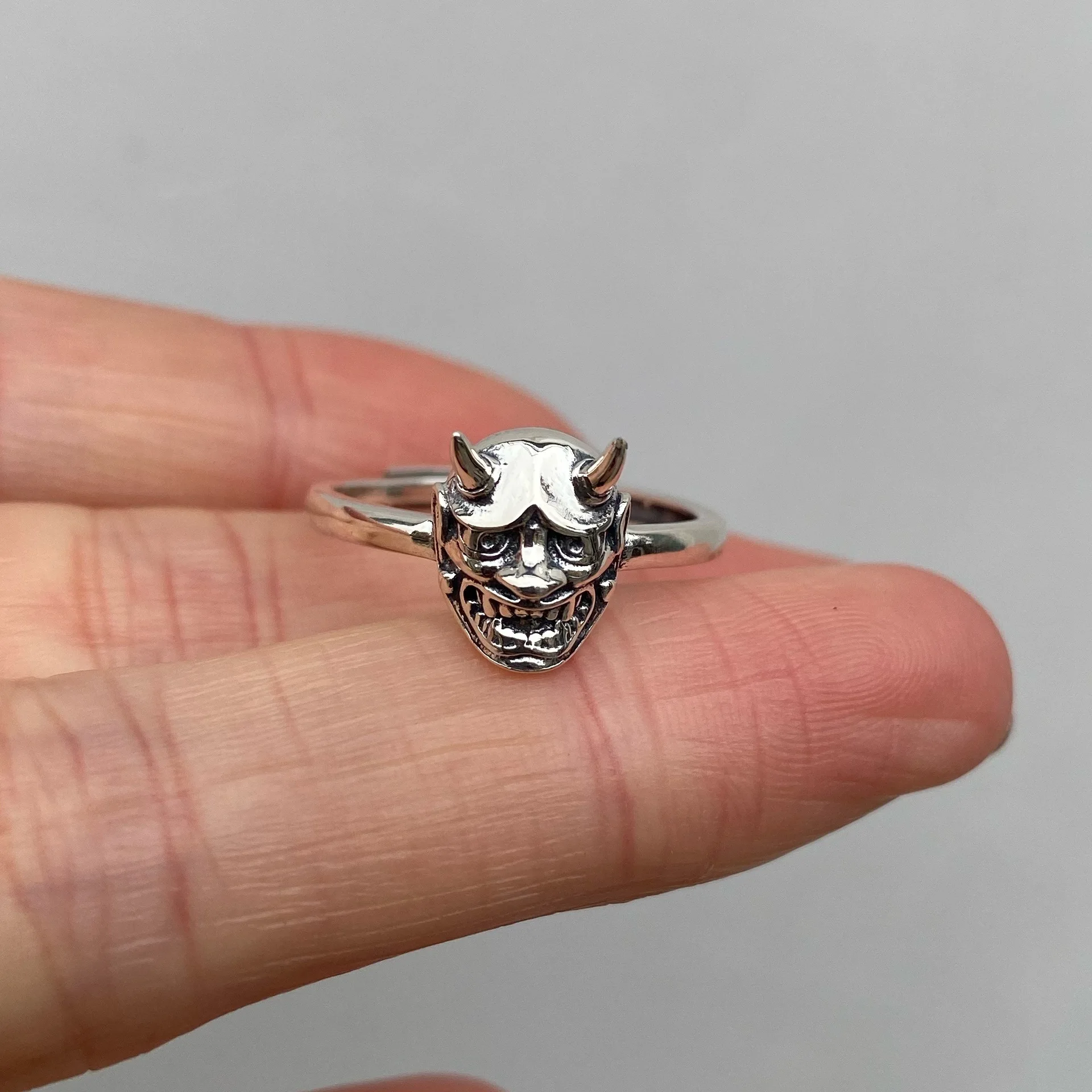Модные серебряные кольца Праджня маска с черепом на палец регулируемое кольцо