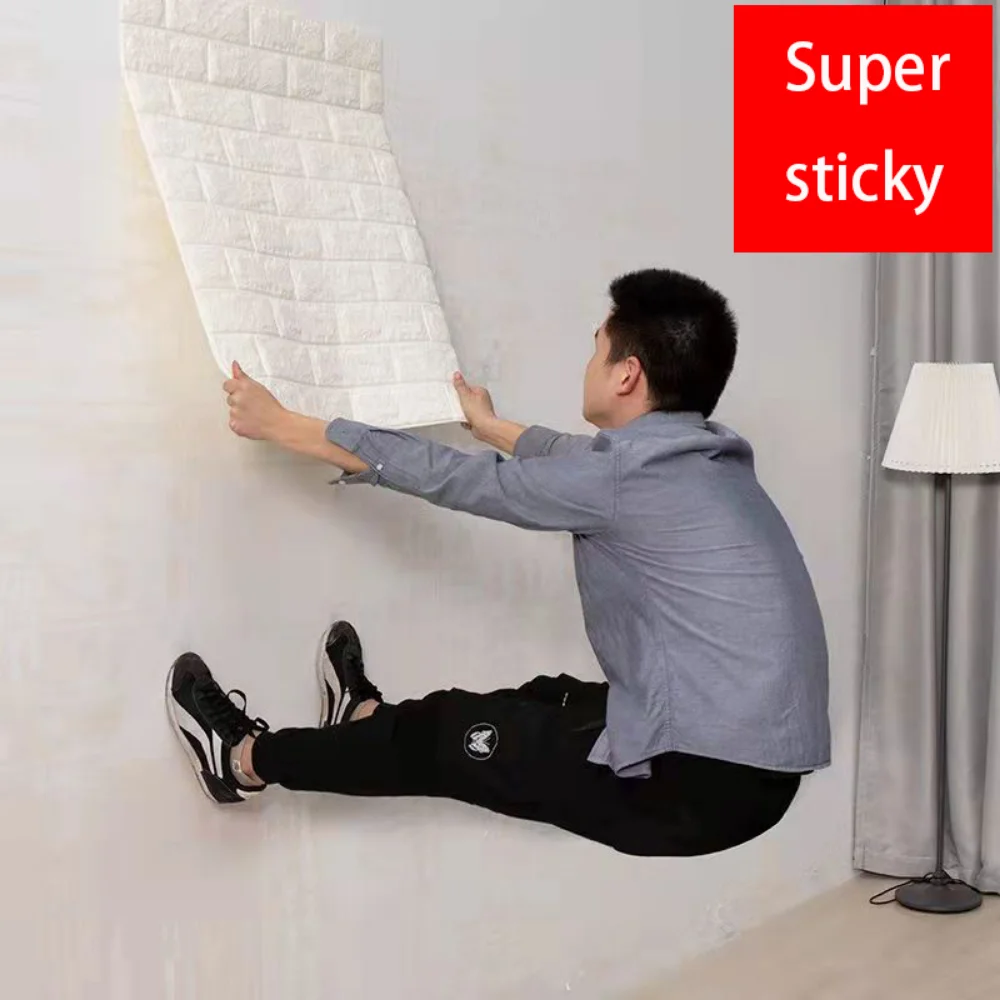 

5/ 10pcs 3D Simulation tiles Wall Sticky Self-adhesive Foam Wallpaper Bedroom TV Background Wall Home Decoration Stickers