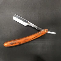 manual wood handle shaving razor mens razor classic professional barber hair cut razor change blade type shaving knife